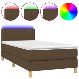 Acquista Letto a Molle Materasso e LED Marrone Scuro 90x200cm in Tessuto con riferimento GHV-3133848 della ditta GARDENHOME