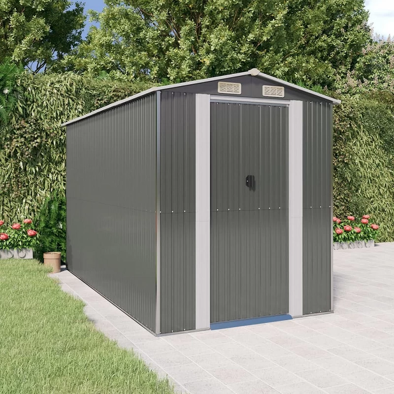 Acquista Capanno da Giardino Grigio Chiaro 192x357x223cm Acciaio Zincato con riferimento GHV-3147440 della ditta GARDENHOME