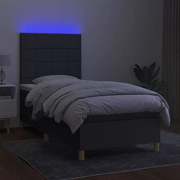 Acquista Letto a Molle Materasso e LED Grigio Scuro 90x190 cm in Tessuto con riferimento GHV-3135398 della ditta GARDENHOME