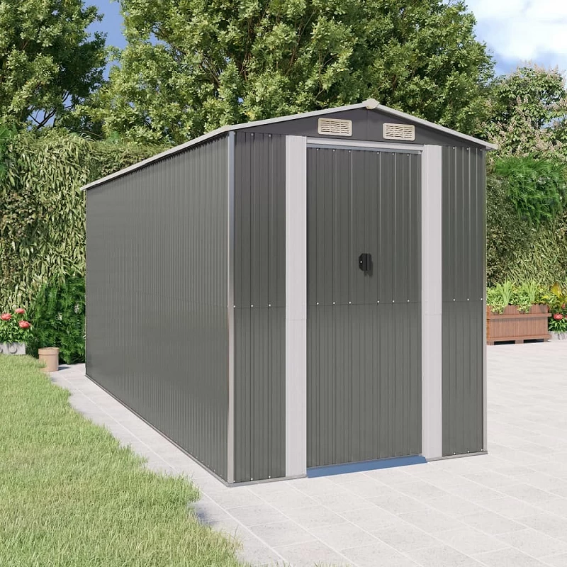 Acquista Capanno da Giardino Grigio Chiaro 192x440x223cm Acciaio Zincato con riferimento GHV-3147441 della ditta GARDENHOME