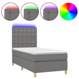 Acquista Letto a Molle Materasso e LED Grigio Scuro 90x190 cm in Tessuto con riferimento GHV-3135718 della ditta GARDENHOME