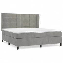 Acquista Giroletto a Molle con Materasso Grigio Chiaro 180x200cm Velluto con riferimento GHV-3129225 della ditta GARDENHOME