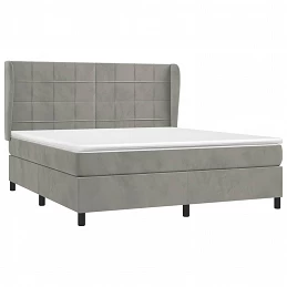 Acquista Giroletto a Molle con Materasso Grigio Chiaro 180x200cm Velluto con riferimento GHV-3129225 della ditta GARDENHOME
