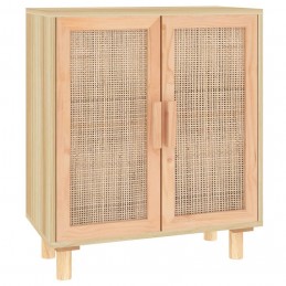 Acquista Credenza Marrone 60x30x70cm Legno Massello Pino Rattan Naturale con riferimento GHV-345632 della ditta GARDENHOME