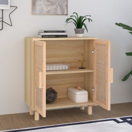Acquista Credenza Marrone 60x30x70cm Legno Massello Pino Rattan Naturale con riferimento GHV-345632 della ditta GARDENHOME