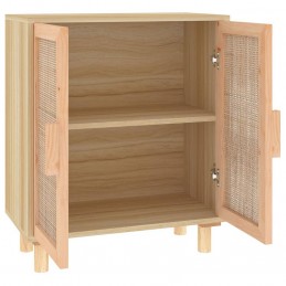 Acquista Credenza Marrone 60x30x70cm Legno Massello Pino Rattan Naturale con riferimento GHV-345632 della ditta GARDENHOME
