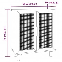 Acquista Credenza Marrone 60x30x70cm Legno Massello Pino Rattan Naturale con riferimento GHV-345632 della ditta GARDENHOME