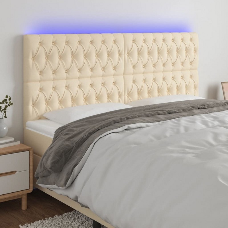 Acquista Testiera a LED Crema 180x7x118/128 cm in Tessuto con riferimento GHV-3122779 della ditta GARDENHOME
