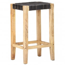 Acquista Sgabelli da Bar 2pz Neri 75cm in Vera Pelle con riferimento GHV-321835 della ditta GARDENHOME