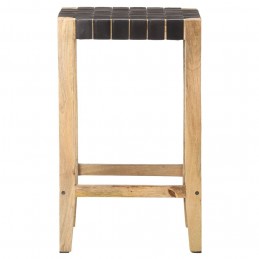 Acquista Sgabelli da Bar 2pz Neri 75cm in Vera Pelle con riferimento GHV-321835 della ditta GARDENHOME