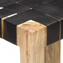 Acquista Sgabelli da Bar 2pz Neri 75cm in Vera Pelle con riferimento GHV-321835 della ditta GARDENHOME