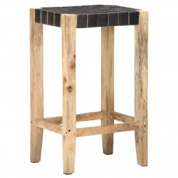 Acquista Sgabelli da Bar 2pz Neri 75cm in Vera Pelle con riferimento GHV-321835 della ditta GARDENHOME