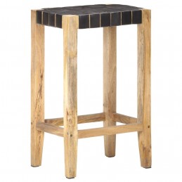 Acquista Sgabelli da Bar 2pz Neri 75cm in Vera Pelle con riferimento GHV-321835 della ditta GARDENHOME