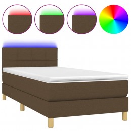 Acquista Letto a Molle Materasso e LED Marrone Scuro 80x200cm in Tessuto con riferimento GHV-3133672 della ditta GARDENHOME