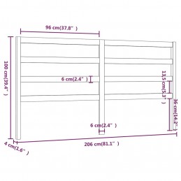 Acquista Testiera per Letto Miele 206x4x100 cm in Legno Massello di Pino con riferimento GHV-817663 della ditta GARDENHOME