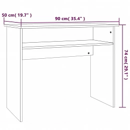Acquista Scrivania Rovere Fumo 90x50x74 cm in Legno Multistrato con riferimento GHV-815462 della ditta GARDENHOME