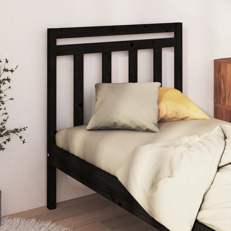 Acquista Testiera Letto Nera 81x4x100 cm in Legno Massello di Pino con riferimento GHV-814073 della ditta GARDENHOME