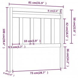 Acquista Testiera Letto Nera 81x4x100 cm in Legno Massello di Pino con riferimento GHV-814073 della ditta GARDENHOME