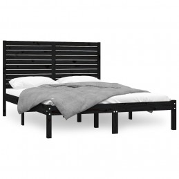 Acquista Giroletto Nero in Legno Massello 150x200 cm 5FT King Size con riferimento GHV-3104617 della ditta GARDENHOME