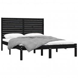 Acquista Giroletto Nero in Legno Massello 150x200 cm 5FT King Size con riferimento GHV-3104617 della ditta GARDENHOME