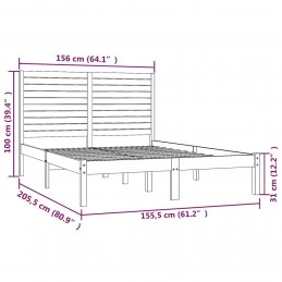 Acquista Giroletto Nero in Legno Massello 150x200 cm 5FT King Size con riferimento GHV-3104617 della ditta GARDENHOME