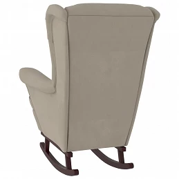 Acquista Poltrona a Dondolo Gambe Legno e Sgabello Grigio Chiaro Velluto con riferimento GHV-3121230 della ditta GARDENHOME