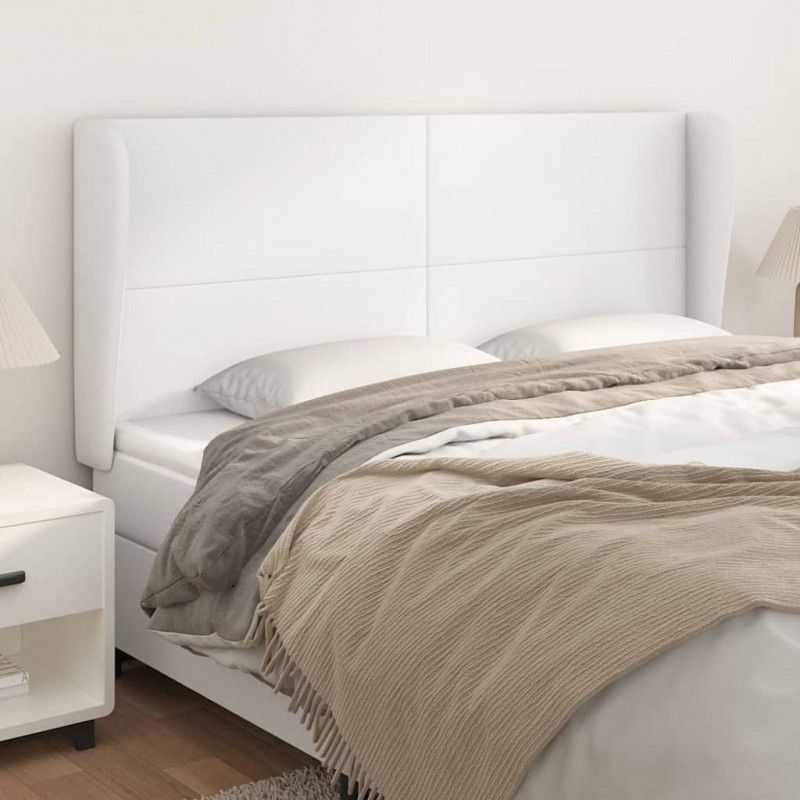 Acquista Testiera ad Orecchio Bianca 203x23x118/128 cm in Similpelle con riferimento GHV-3117785 della ditta GARDENHOME