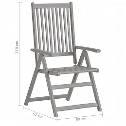 Acquista Sedie da Giardino Reclinabili 4pz Cuscini Acacia Massello con riferimento GHV-3065383 della ditta GARDENHOME