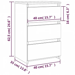 Acquista Comodino Rovere Fumo 40x35x62,5 cm in Legno Multistrato con riferimento GHV-815171 della ditta GARDENHOME