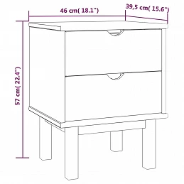 Acquista Comodino OTTA Grigio 46x39,5x57 cm in Legno Massello di Pino con riferimento GHV-348576 della ditta GARDENHOME