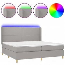 Acquista Letto a Molle Materasso e LED Grigio Chiaro 200x200 cm Tessuto con riferimento GHV-3138741 della ditta GARDENHOME