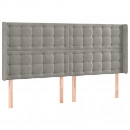 Acquista Testiera ad Orecchio Grigio Chiaro 203x16x118/128 cm in Velluto con riferimento GHV-3120080 della ditta GARDENHOME