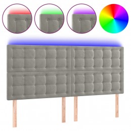 Acquista Testiera a LED Grigio Chiaro 200x5x118/128 cm in Velluto con riferimento GHV-3122924 della ditta GARDENHOME
