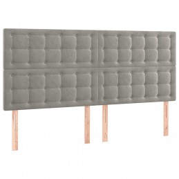 Acquista Testiera a LED Grigio Chiaro 200x5x118/128 cm in Velluto con riferimento GHV-3122924 della ditta GARDENHOME