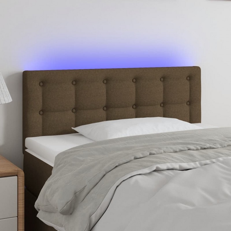 Acquista Testiera a LED Marrone Scuro 90x5x78/88 cm in Tessuto con riferimento GHV-3122031 della ditta GARDENHOME