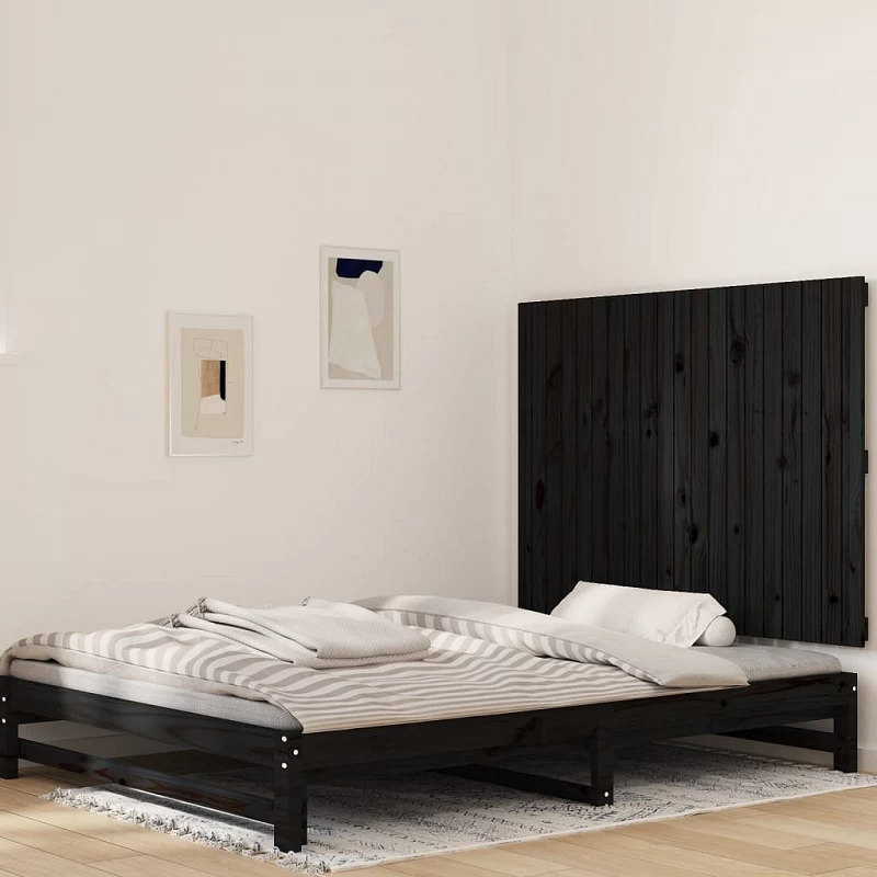 Acquista Testiera da Parete Nera 127,5x3x90 cm in Legno Massello di Pino con riferimento GHV-824892 della ditta GARDENHOME