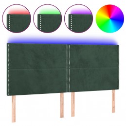 Acquista Testiera a LED Verde Scuro 200x5x118/128 cm in Velluto con riferimento GHV-3122353 della ditta GARDENHOME