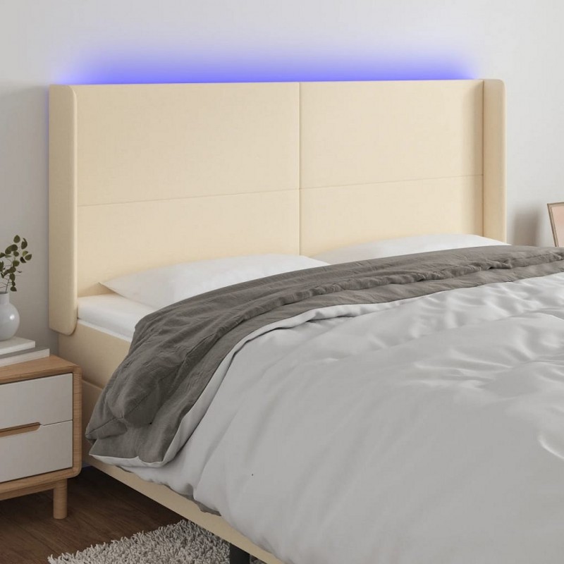 Acquista Testiera a LED Crema 203x23x118/128 cm in Tessuto con riferimento GHV-3123795 della ditta GARDENHOME