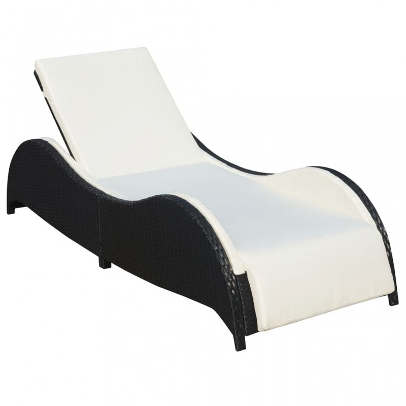 Acquista Lettino Prendisole con Cuscino in Polyrattan Nero con riferimento GHV-41975 della ditta GARDENHOME