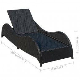 Acquista Lettino Prendisole con Cuscino in Polyrattan Nero con riferimento GHV-41975 della ditta GARDENHOME