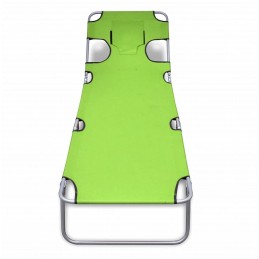 Acquista Lettino da Sole Pieghevole Poggiatesta Acciaio Verniciato Verde con riferimento GHV-41484 della ditta GARDENHOME