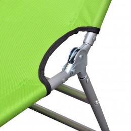 Acquista Lettino da Sole Pieghevole Poggiatesta Acciaio Verniciato Verde con riferimento GHV-41484 della ditta GARDENHOME