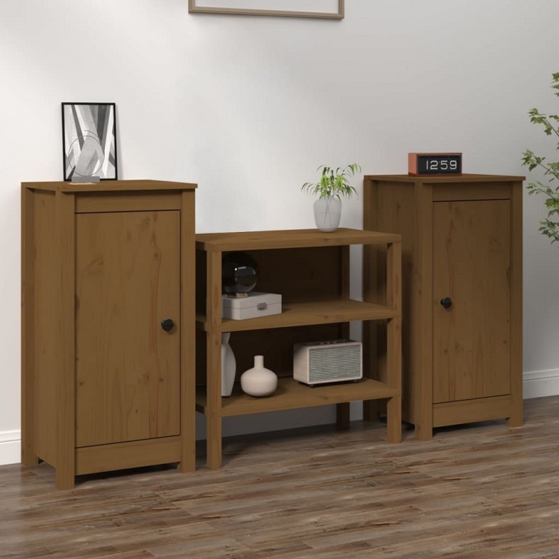 Acquista Credenze 2 pz Miele 40x35x80 cm in Legno Massello di Pino con riferimento GHV-813731 della ditta GARDENHOME