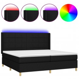 Acquista Letto a Molle Materasso e LED Nero 200x200cm in Tessuto con riferimento GHV-3138903 della ditta GARDENHOME