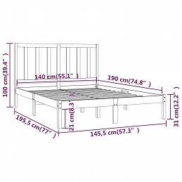 Acquista Giroletto Nero in Legno Massello di Pino 140x190 cm con riferimento GHV-3105144 della ditta GARDENHOME