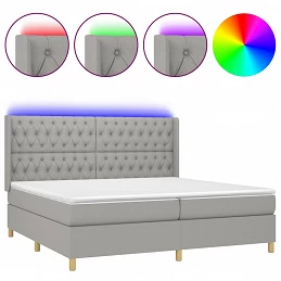 Acquista Letto a Molle Materasso e LED Grigio Chiaro 200x200 cm Tessuto con riferimento GHV-3139141 della ditta GARDENHOME