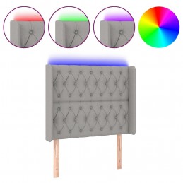 Acquista Testiera a LED Grigio Chiaro 103x16x118/128 cm in Tessuto con riferimento GHV-3124374 della ditta GARDENHOME