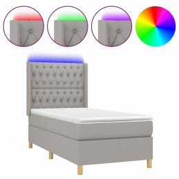 Acquista Letto a Molle Materasso e LED Grigio Chiaro 90x200 cm Tessuto con riferimento GHV-3139085 della ditta GARDENHOME