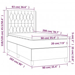 Acquista Letto a Molle Materasso e LED Grigio Chiaro 90x200 cm Tessuto con riferimento GHV-3139085 della ditta GARDENHOME