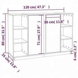Acquista Credenza Miele 120x35x80 cm in Legno Massello di Pino con riferimento GHV-814502 della ditta GARDENHOME